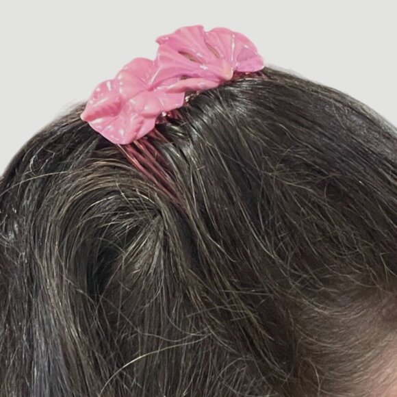 Lot of 12 Vintage Hair Combs 70s 80s Bold Plastic Japanese Rainbow Beaded Tulip - Picture 2 of 10